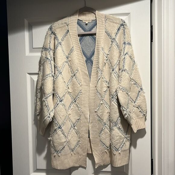 Gilded Intent Pulled Stitch Cardigan Sweater Size Medium. - Picture 4 of 7